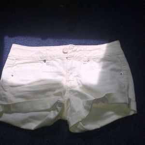 White denim shorts